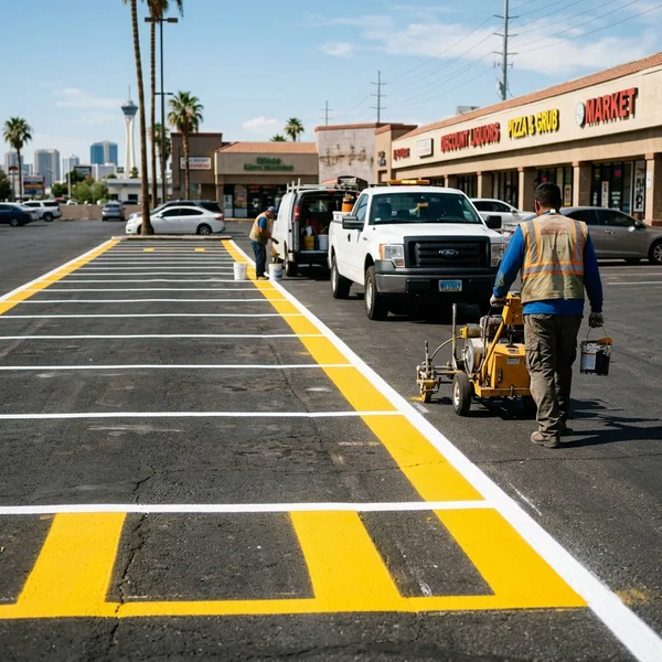 Restriped parking lot