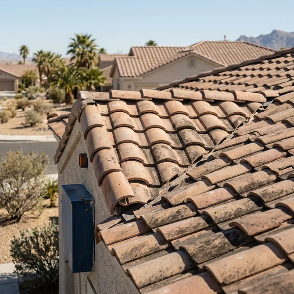 Roof before soft washing