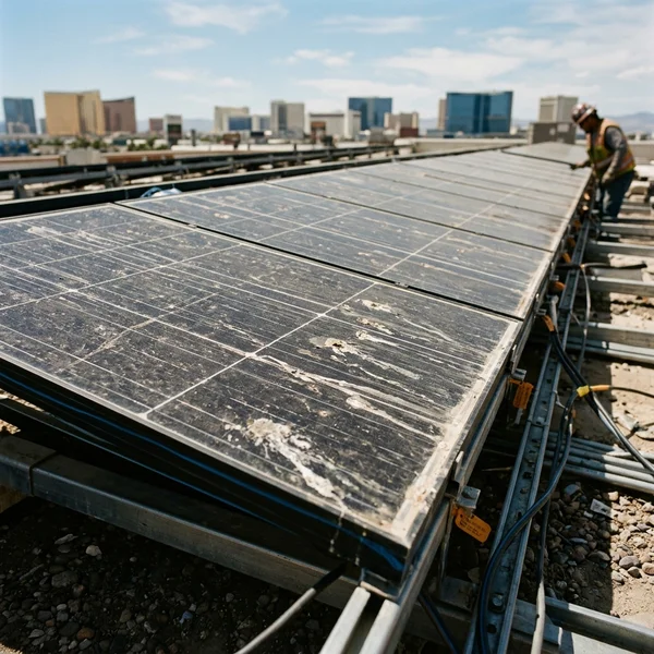Solar panels before cleaning