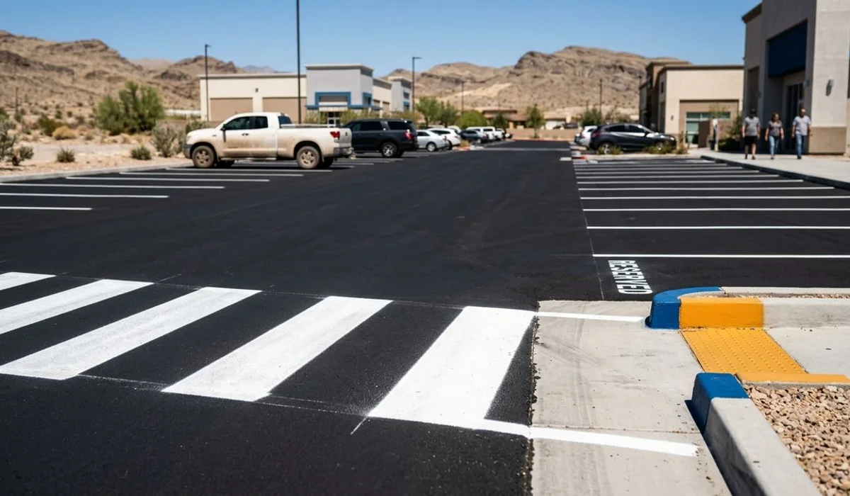 Freshly cleaned and striped lot
