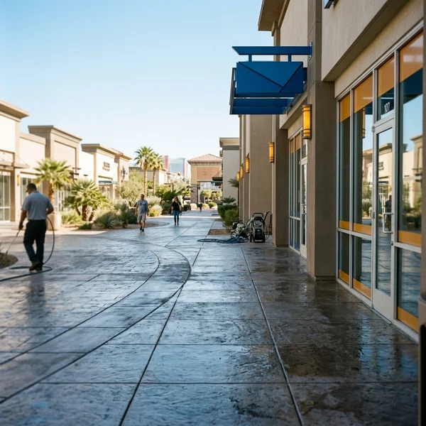 Plaza walkway after cleaning