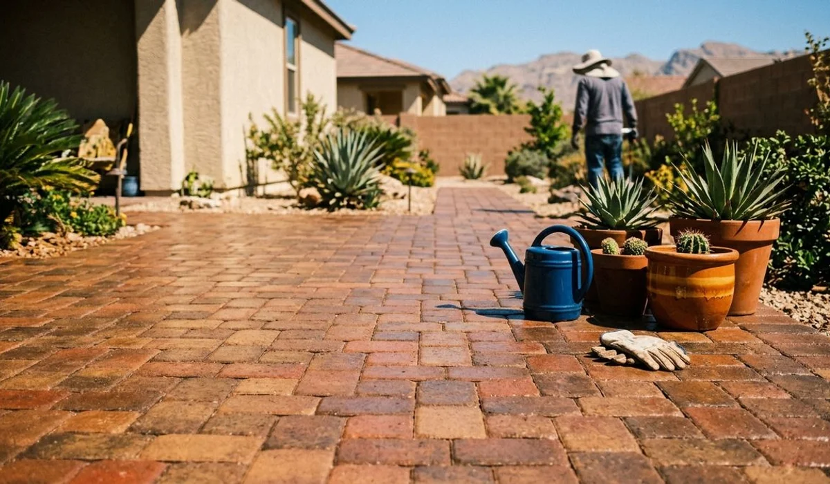 Sealed paver patio with rich color