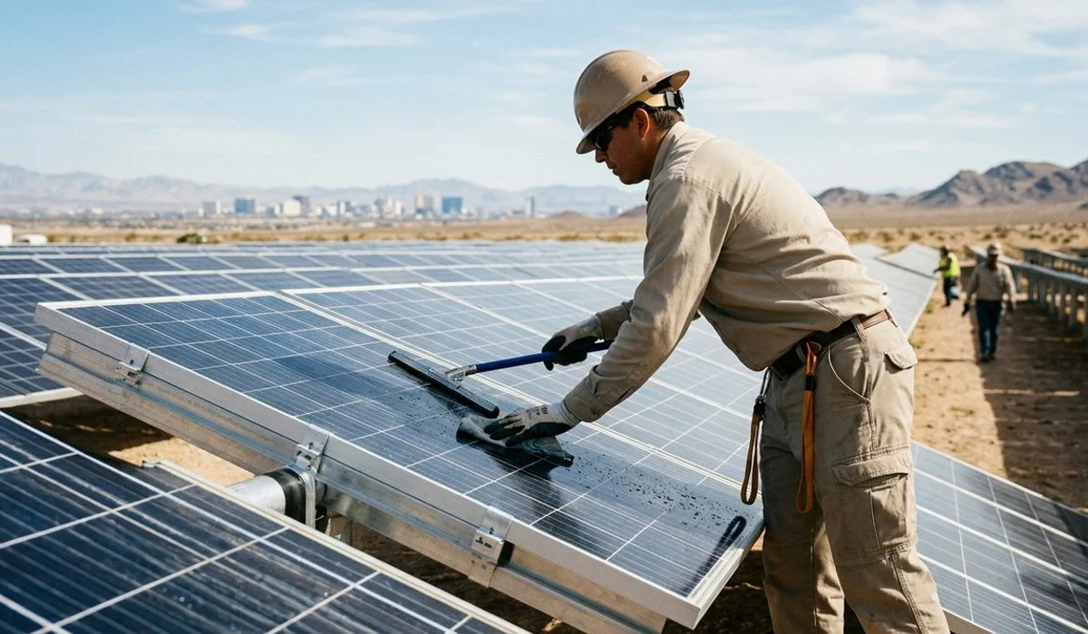 Spot-free solar panels drying clear